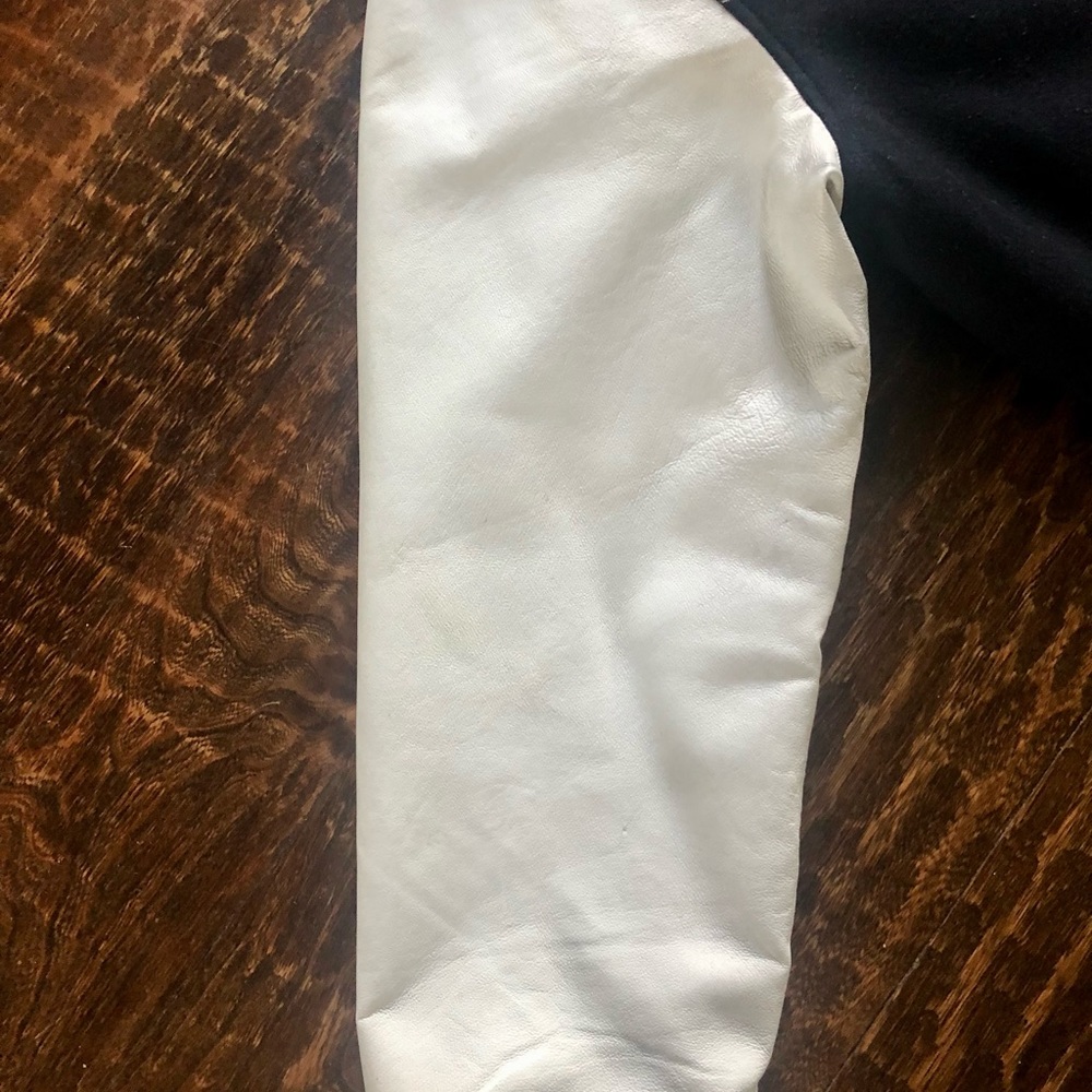 Leather U.S.A. Navy/White Jacket - Size M (EUC) - Picture 13 of 16